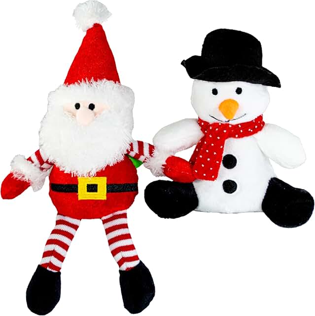 Standing Santa & Snowman Dog Toy